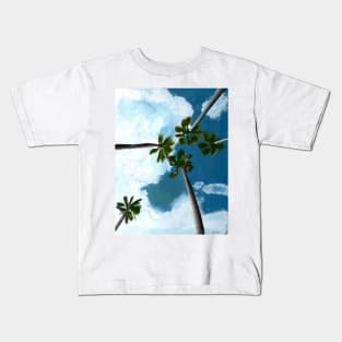 Palm Trees in the Sky Gouache Painting Kids T-Shirt